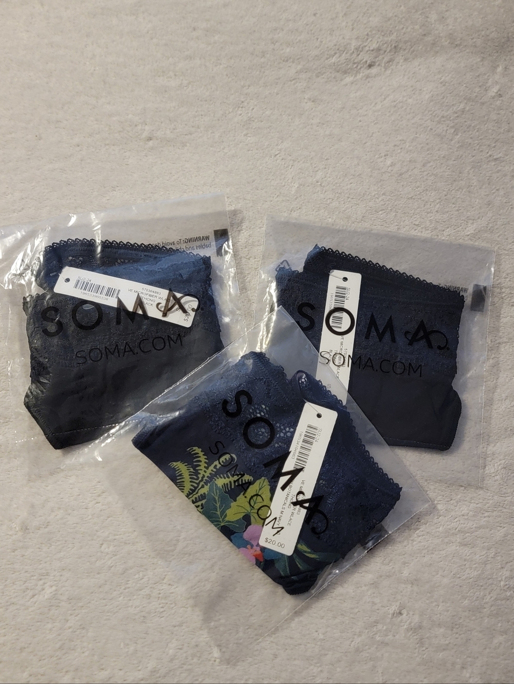 Soma Lace Trim Thong Bundle (3)